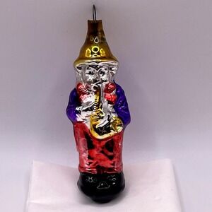 Vintage Mercury Glass Saxophone Player 3.5" Christmas Ornament